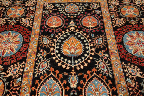 Chobi Black Hand Knotted 711 X 106 Area Rug 100-115733 Image 1