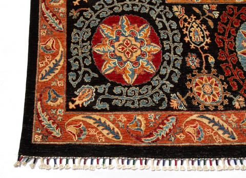 Chobi Black Hand Knotted 711 X 106 Area Rug 100-115733 Image 4
