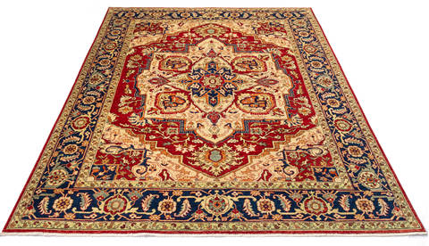 Heriz Red Hand Knotted 83 X 100 Area Rug 700-115744 Image 1