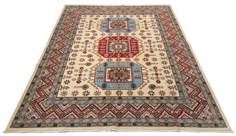 Kazak Beige Hand Knotted 710 X 95 Area Rug 700-115756 Image 1