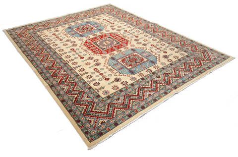 Kazak Beige Hand Knotted 710 X 95 Area Rug 700-115756 Image 2