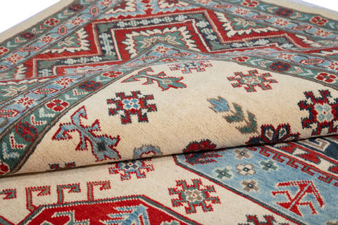 Kazak Beige Hand Knotted 710 X 95 Area Rug 700-115756 Image 4