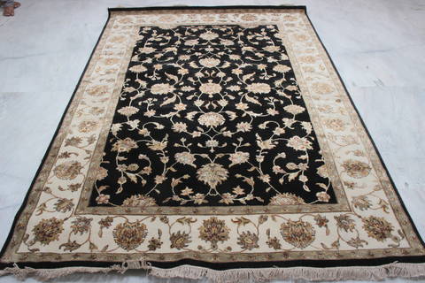 Jaipur Black Hand Knotted 60 X 90 Area Rug 905-115766 Image 1