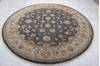 Jaipur Blue Round Hand Knotted 82 X 83  Area Rug 905-115783 Thumb 4