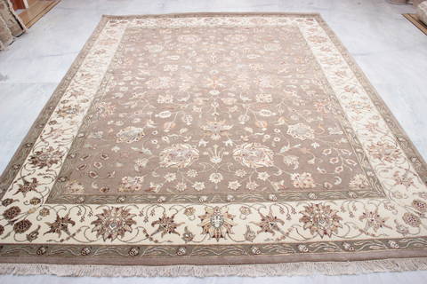 Jaipur Brown Hand Knotted 82 X 103 Area Rug 905-115813 Image 1