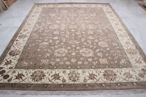 Jaipur Brown Hand Knotted 82 X 103 Area Rug 905-115813 Image 2