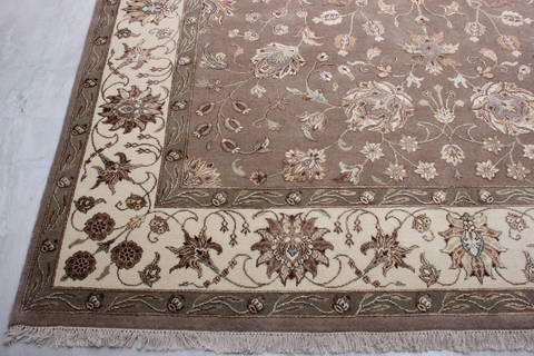 Jaipur Brown Hand Knotted 82 X 103 Area Rug 905-115813 Image 3