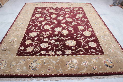 Jaipur Red Hand Knotted 80 X 100 Area Rug 905-115817 Image 1