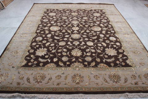 Jaipur Brown Hand Knotted 81 X 101 Area Rug 905-115821 Image 1