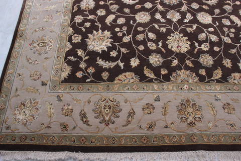 Jaipur Brown Hand Knotted 81 X 101 Area Rug 905-115821 Image 2