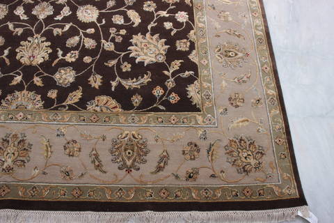 Jaipur Brown Hand Knotted 81 X 101 Area Rug 905-115821 Image 3