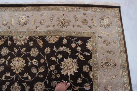 Jaipur Brown Hand Knotted 81 X 101 Area Rug 905-115821 Image 6