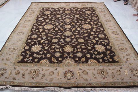 Jaipur Brown Hand Knotted 81 X 101 Area Rug 905-115821 Image 7