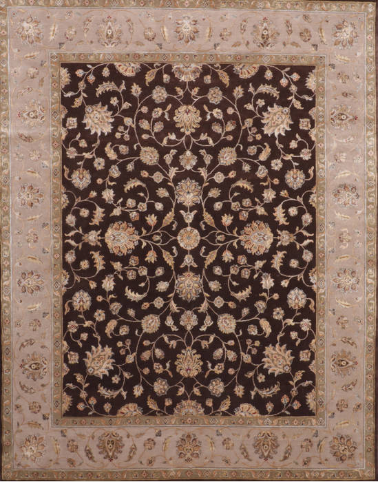 Jaipur Brown Hand Knotted 81 X 101 Area Rug 905-115821 Image 0