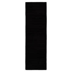 Jaipur Living Basis Black Runner 6 to 9 ft Wool and Viscose Carpet 116097