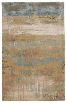 Jaipur Living Genesis Yellow Rectangle 5x8 ft Wool and Viscose Carpet 117548