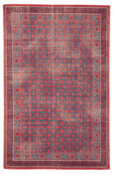 Indian Hand Knotted Area Rugs, Red Contemporary Rugs
