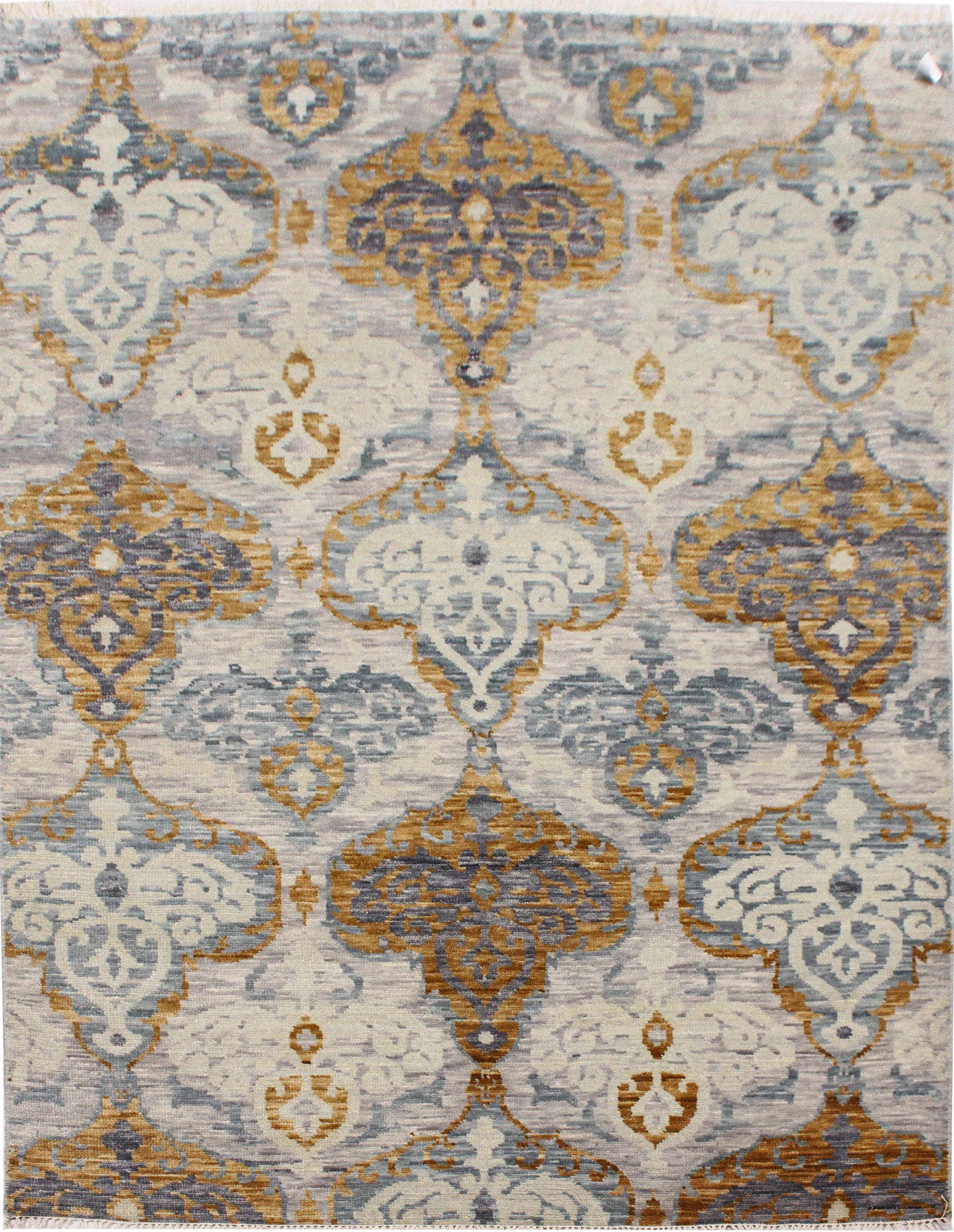 Indian Modern Multicolor Rectangle 6x9 Ft Wool And Cotton Carpet