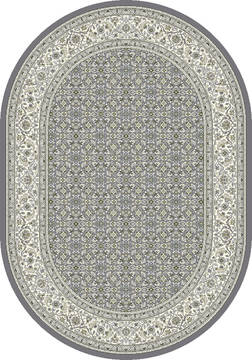 Dynamic ANCIENT GARDEN Grey Oval 3x5 ft  Carpet 119846