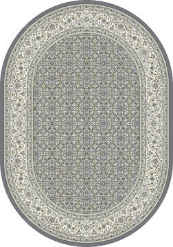 Dynamic ANCIENT GARDEN Grey Oval 7x9 ft  Carpet 119853