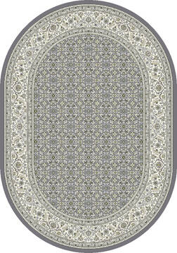 Dynamic ANCIENT GARDEN Grey Oval 7x9 ft  Carpet 119853