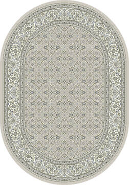 Dynamic ANCIENT GARDEN Grey Oval 7x9 ft  Carpet 119866