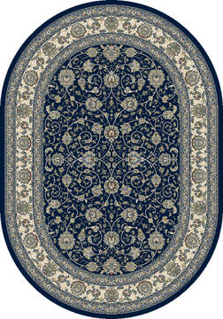 Tabriz Blue Oval Hand Knotted 6'5 X 9'9 Area Rug 254-29125