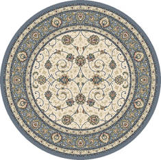 Dynamic ANCIENT GARDEN Beige Round 5'3" X 5'3" Area Rug ANR5571206454 801-119901