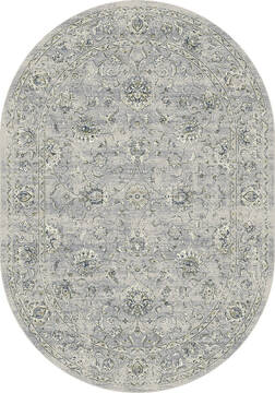 Dynamic ANCIENT GARDEN Grey Oval 7x9 ft  Carpet 119944