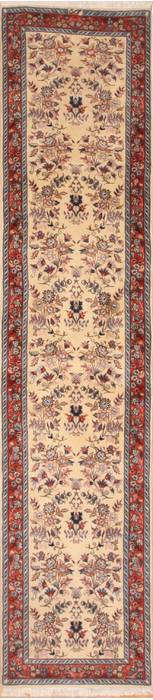 Kashan Beige Runner Hand Knotted 28 X 123  Area Rug 100-12000 Image 0