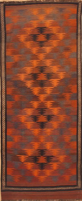 Kilim Orange Runner Hand Knotted 45 X 109  Area Rug 100-12004 Image 0
