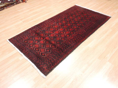 Baluch Red Hand Knotted 40 X 710 Area Rug 100-12006 Image 2
