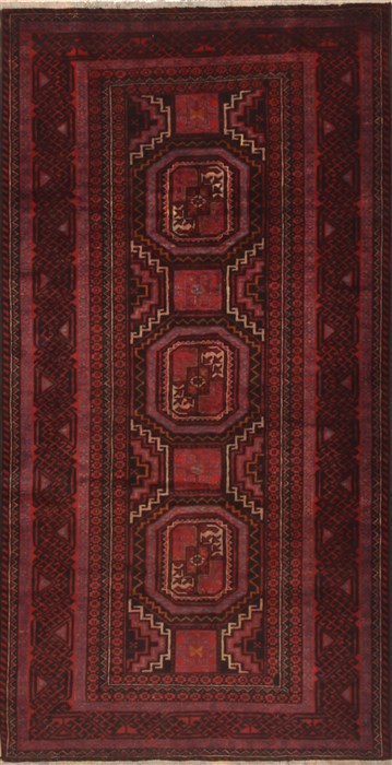 Baluch Red Hand Knotted 40 X 710 Area Rug 100-12006 Image 0
