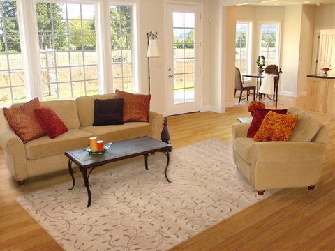Modern Beige Hand Knotted 82 X 112 Area Rug 100-12008 Image 4