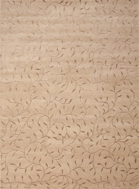 Modern Beige Hand Knotted 82 X 112 Area Rug 100-12008 Image 0