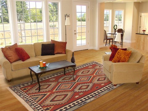 Kilim Red Hand Knotted 65 X 90 Area Rug 100-12019 Image 4