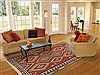 Kilim Red Hand Knotted 65 X 90 Area Rug 100-12019 Thumb 4