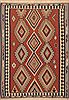 Kilim Red Hand Knotted 65 X 90 Area Rug 100-12019 Thumb 0