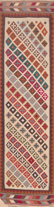 Kilim Multicolor Runner Hand Knotted 26 X 98  Area Rug 100-12022 Image 0