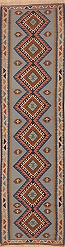Kilim Blue Runner Hand Knotted 2'8" X 10'3"  Area Rug 100-12023