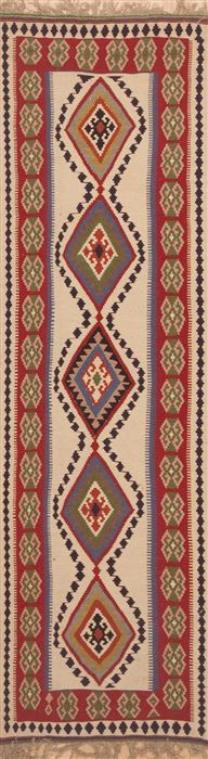 Kilim Beige Runner Hand Knotted 28 X 93  Area Rug 100-12025 Image 0