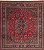 Mashad Red Square Hand Knotted 99 X 110  Area Rug 100-12027 Thumb 0