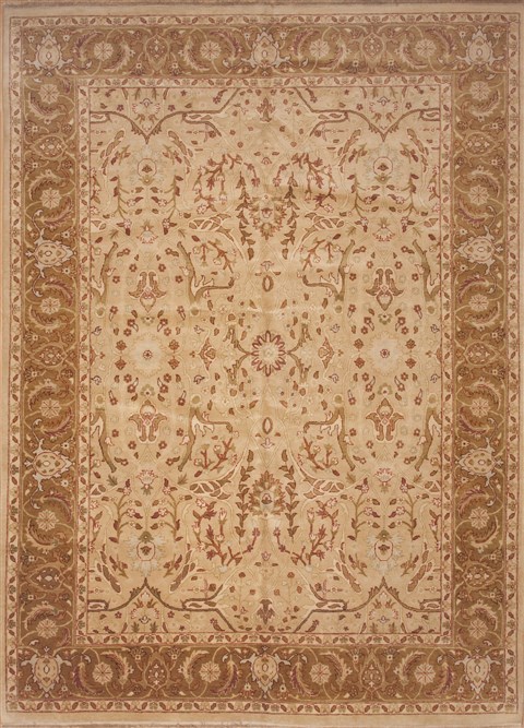 Chobi Yellow Hand Knotted 102 X 143  Area Rug 100-12028 Image 0