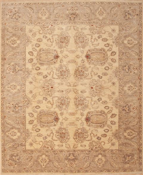 Chobi Yellow Hand Knotted 79 X 99 Area Rug 100-12029 Image 0