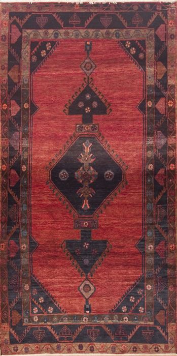 Hamedan Red Hand Knotted 50 X 94  Area Rug 100-12030 Image 0
