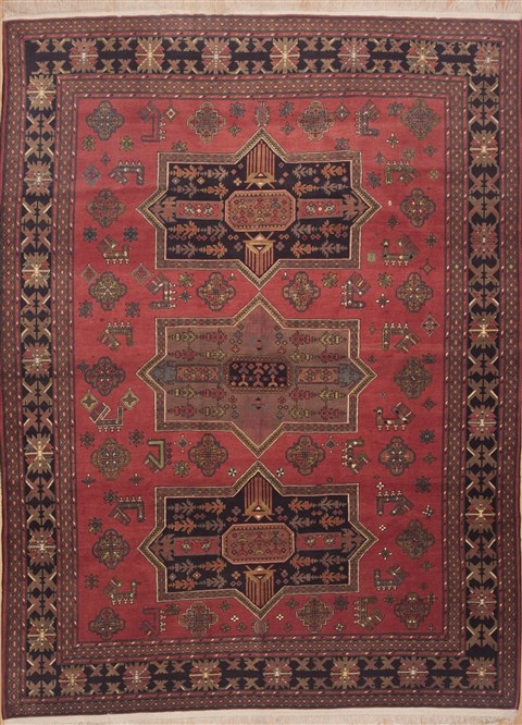 Kazak Red Hand Knotted 84 X 113 Area Rug 100-12032 Image 0