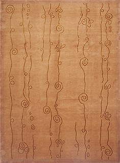 Tibetan Modern Brown Rectangle 8x11 ft Wool Carpet 12040