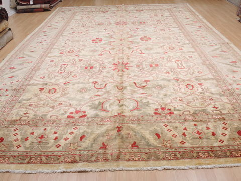 Pishavar Beige Hand Knotted 109 X 150 Area Rug 100-12041 Image 6