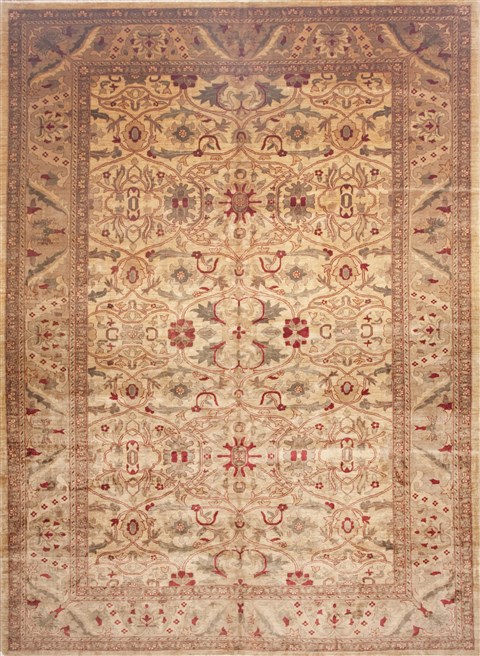 Stani Pishavar Yellow Rectangle 11x16 Ft Wool Carpet 12041 Pishavar Yellow Hand Knotted 10 9
