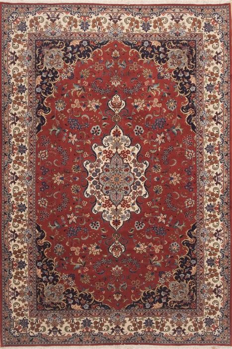 Yazd Red Hand Knotted 66 X 99  Area Rug 100-12043 Image 0